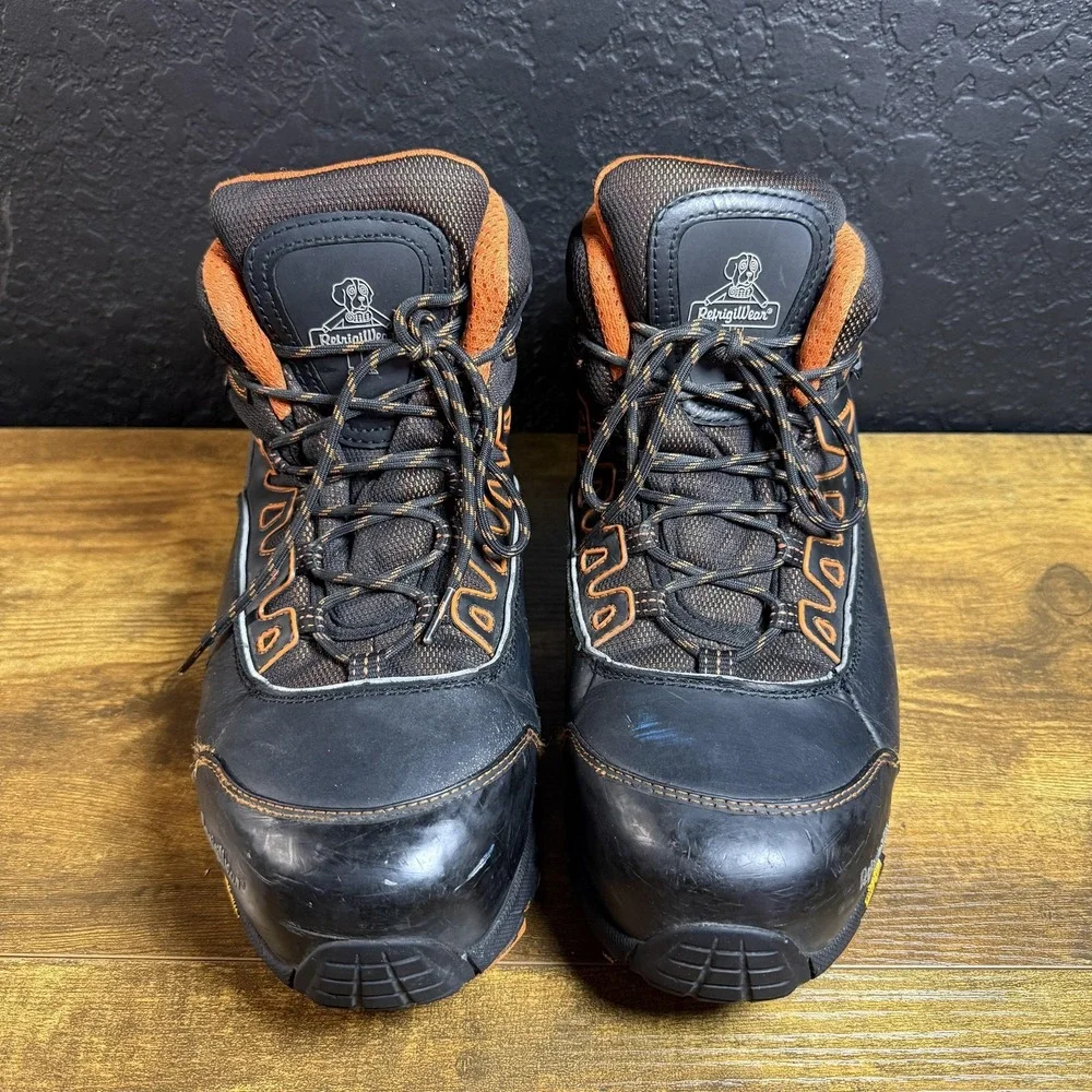 RefrigiWear 1240R Black Leather Waterproof Composite‎ Toe Work Boots Mens 12
